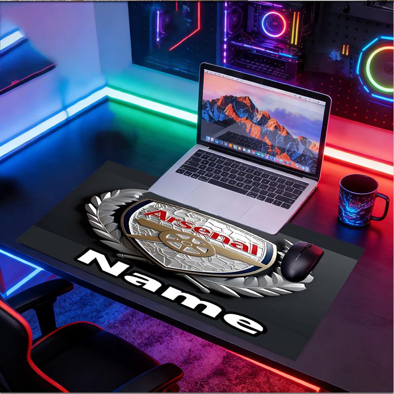 Custom Name Personalized football team Pattern Mousepad, Laptop PC Desk Mat, Decorative Desk Mat for Home Keyboard Pad Gift