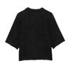 2024 Women's Winter Transparent Yarn Knit Top with Bow Brooch - European & American Style Fashion