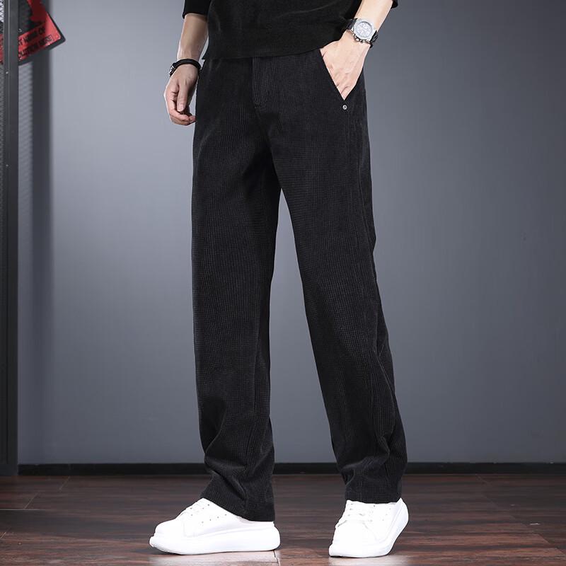 JELERNO Men's High-End Waffle Corduroy Casual Pants