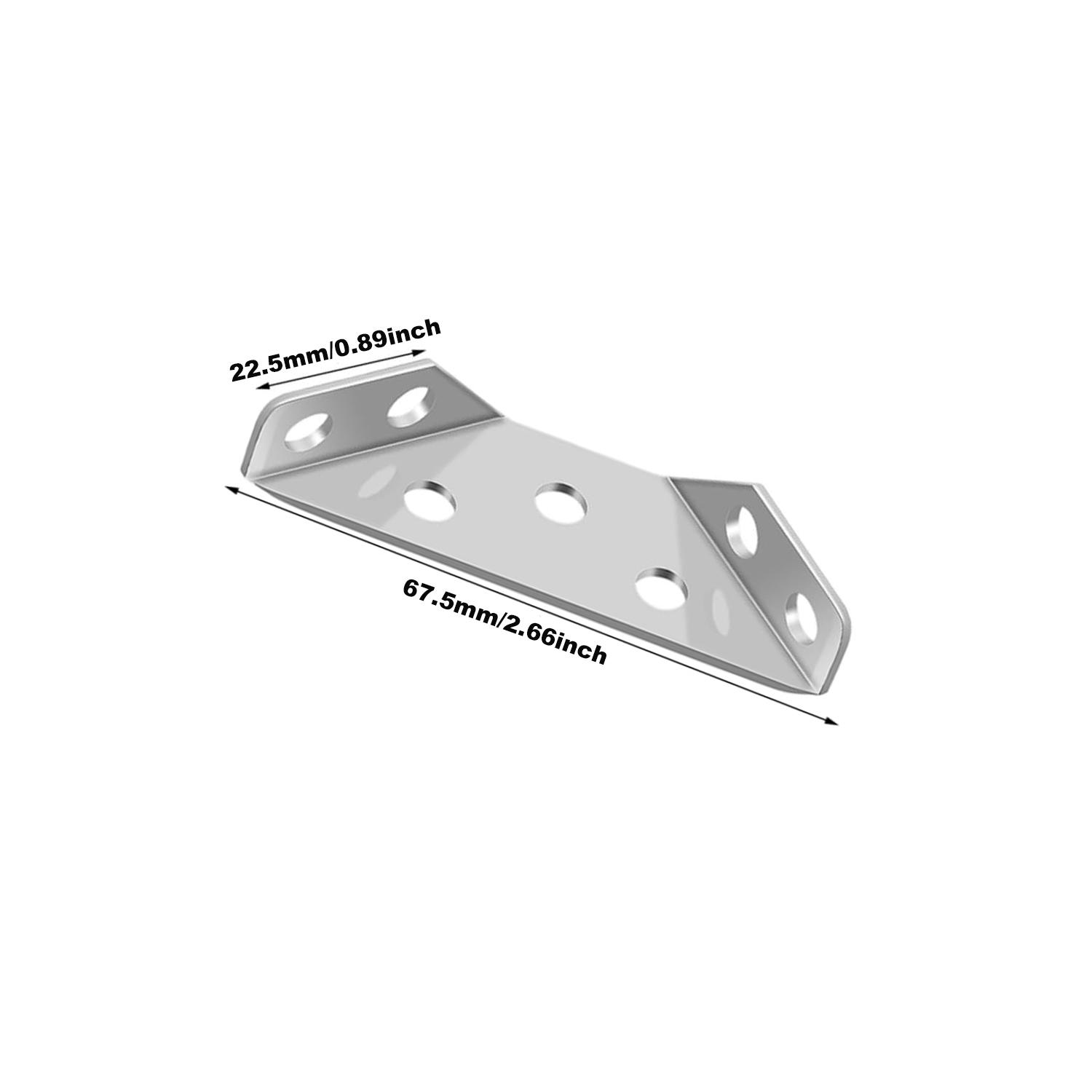 

4 pcs of stainlesss steel corner brackets, furniture corner pieces, shelf connectors, cabinet support brackets with screws Silver