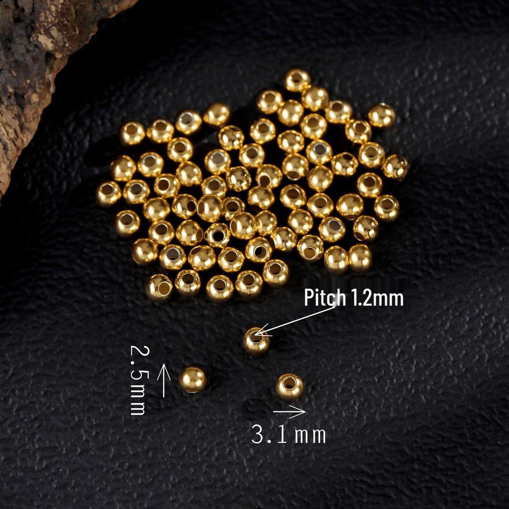 Argent Sterling S925 avec Perles Espacement Plaqué Or 24K pour Bijoux DIY