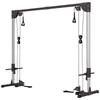 Academias Domésticas Multifuncionais com Sistema de Polia de Cabo, Máquina Crossover de Cabos com 4 Pegas para Treinamento de Força de Corpo Inteiro, Power Rack para Treino em Casa, Preto