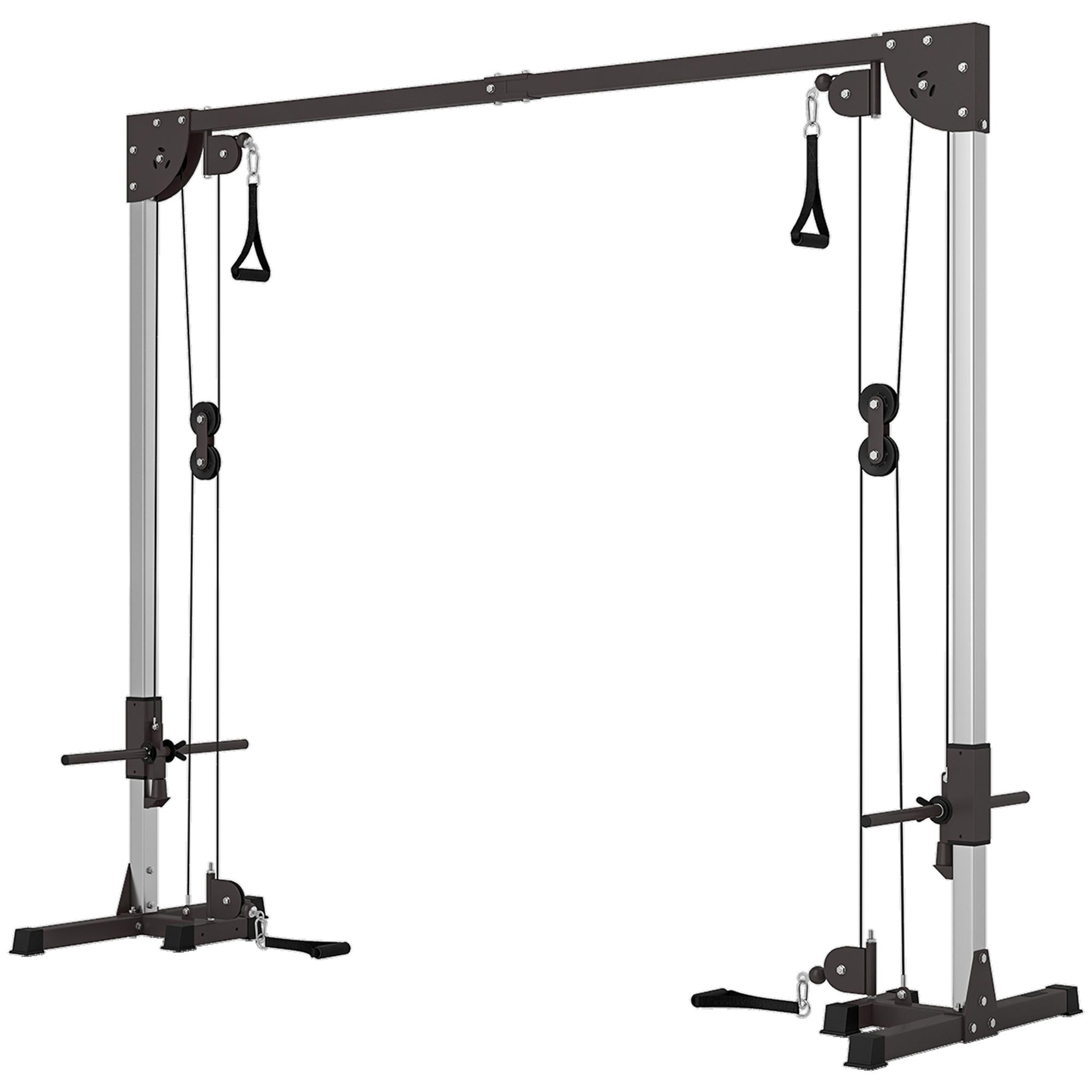Multi-Stations de Musculation Domestique Avec Système de Poulies à Câble Machine Crossover à Câble Avec 4 Poignées Pour Entraînement de Force du Corps Entier Rack de Puissance Pour Entraînement à Domicile Noir