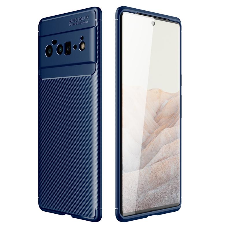 

Carbon Fiber Cover For Google Pixel 6 Pro Case Silicone Funda Google Pixel 6 Pro Ultra Thin Case For Google Pixel 6 Pro 6.67inch Google Pixel 7A синий