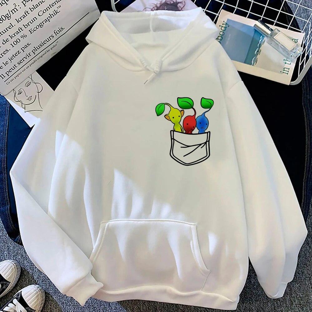 Pikmin hoodies women aesthetic sweat y2k Fleece vintage Hood female gothic clothes Unisex