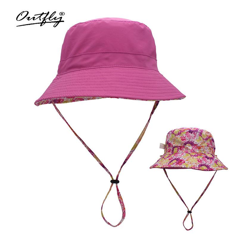 New cotton double-sided parent-child bucket hat summer breathable sunscreen big eaves hat plaid sun hat women