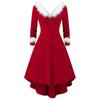 Cosplay Costume Christmas Festive Sexy Red Strapless Embroidered Dress