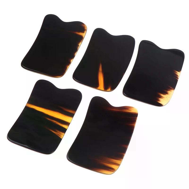 Horn Guasha Board Scraping Plate Massage Tool SPA Acupuncture Stone Scraper Body Massager Chinese Traditional 1 Piece