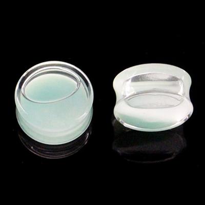 Luminous Clear Acrylic Liquid Flesh Tunnel Ear Saddle Plugs Piercing Jewelry