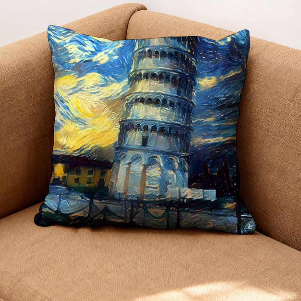 Vincent Van Gogh Cushion Cover Premium Comfort Reversible Pillow Cove -Two In One Design for Any Room & Car Interior