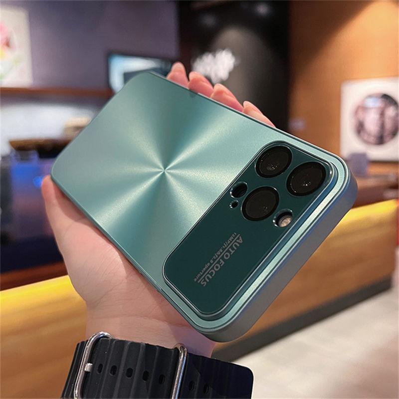 Luxury Bling Laser Aurora Case for iPhone 11 Pro iPhone 12 13 14 Pro Max 14 Plus Big Window Camera Protection Solid Color Cover
