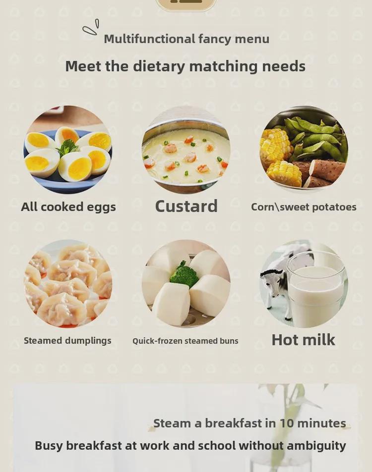 Bear ZDQ-B07C3 Nerezový vařič vajec: Automatické vypnutí, Mini napařovač vajec.