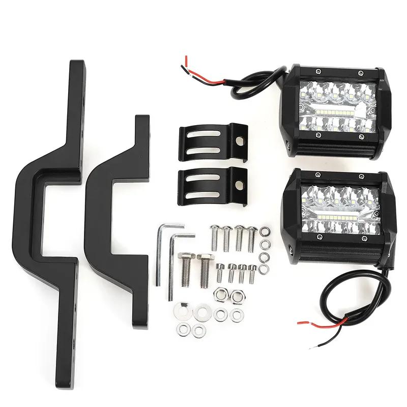 4 Inch 60W Work Light Spot Flood Offroad Car Lights Bar with Universal Trailer Tow Hitch Mount Bracket for Pickup Truck Van
