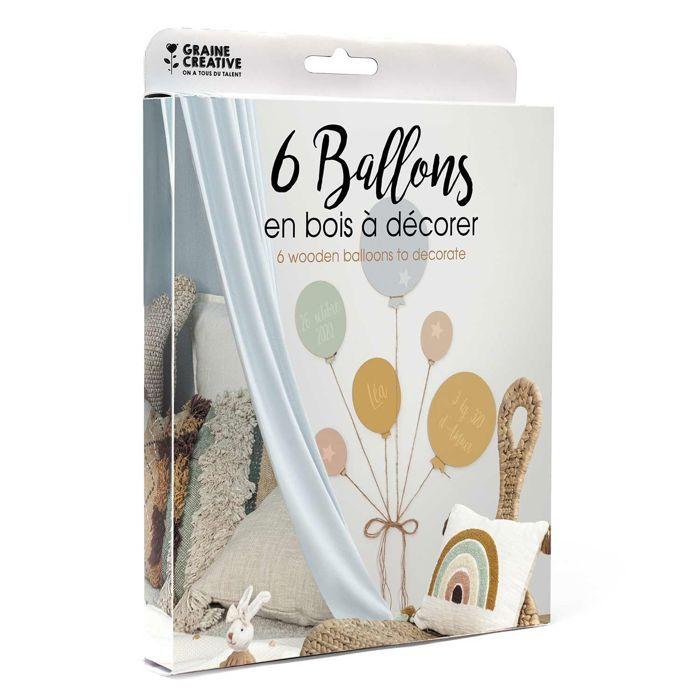 Decorative Object - Graine Creative - Balloon - Set of 6 Pieces - Wood - Interior