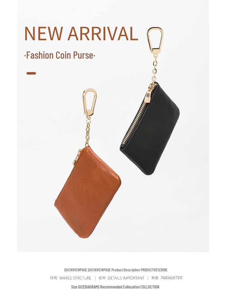 2025 New Women's Genuine Leather Mini Coin Purse - European & American Style, Short & Super Thin Wallet