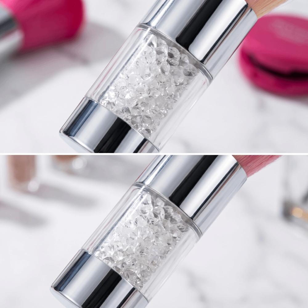 Petal Pattern Nail Dust Brush Silver Powder Remover Brush  Daily Manicure Cleaning