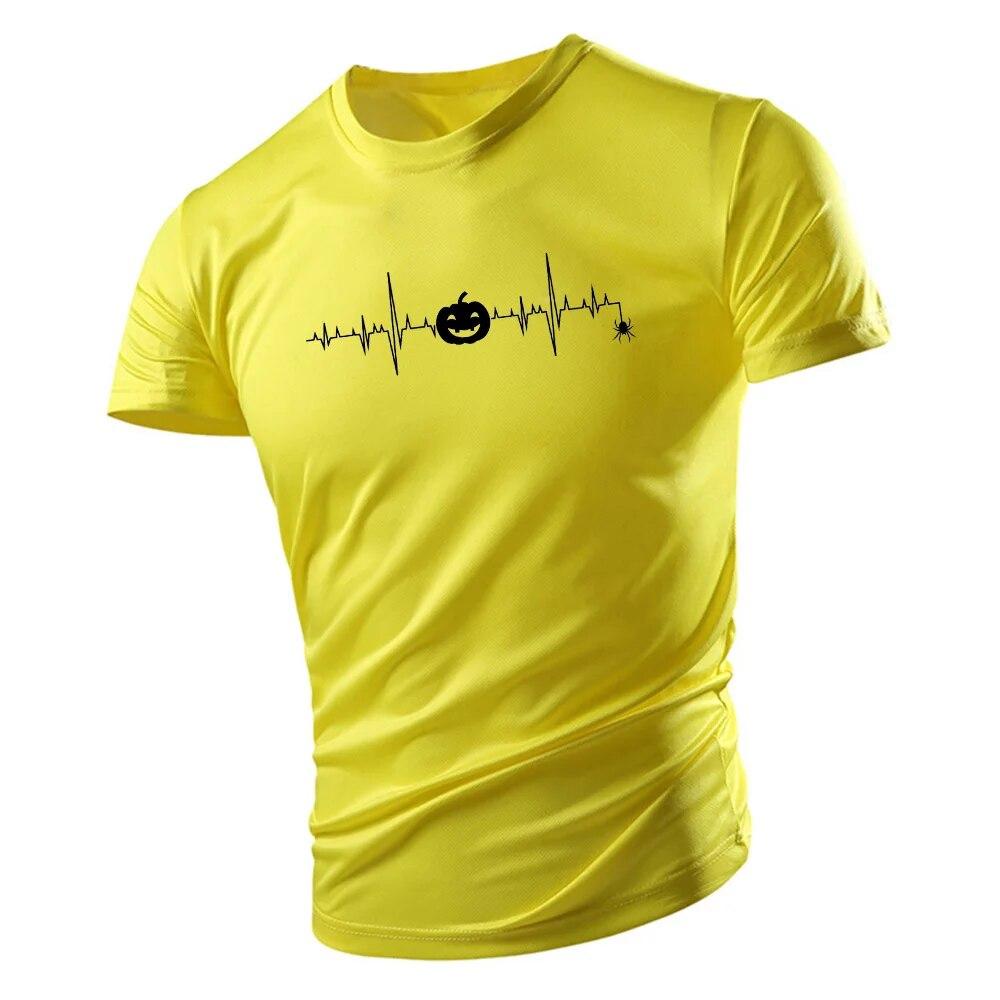 Letní móda Sportovní styl O Límec Muži Krátký rukáv Halloween Bat Potisk Tričko Harajuku Muži Volné Pohodlné Prodyšné Top