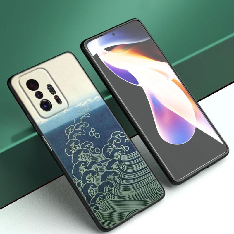 Japanische Welle Anime Drache Handyhülle Für Xiaomi Mi A2 8 9 SE Note 10 10T 11 12 Lite 9T 11T 12S 12T Pro A3 6X 12X TPU Schwarze Hülle