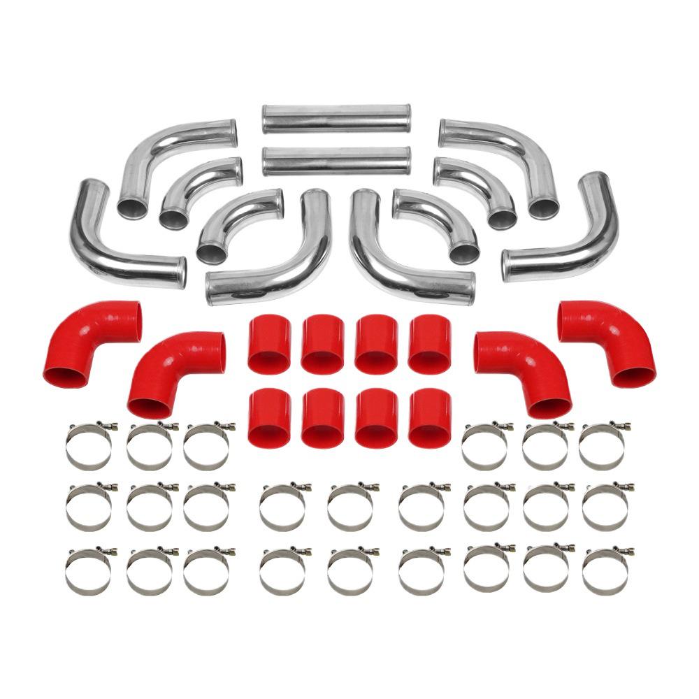 Aluminum Intercooler Pipe Kit, 12 Pieces, Compatible with Ford 6.0L (2003-2007)