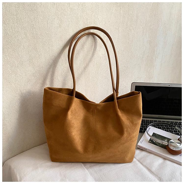 

Vintage Top Handle Bag Simple Shoulder Bag Women Large Capacity Retro Matte Comfortable and Versatile Texture Commuting Bag