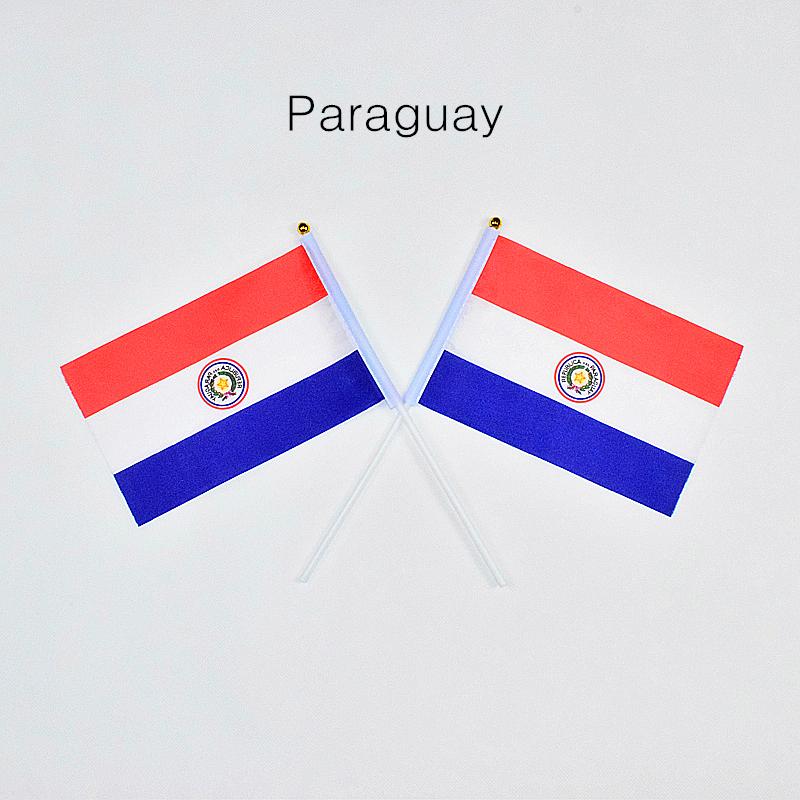Paraguay 10 piezas de banderas para agitar a mano de 14*21cm