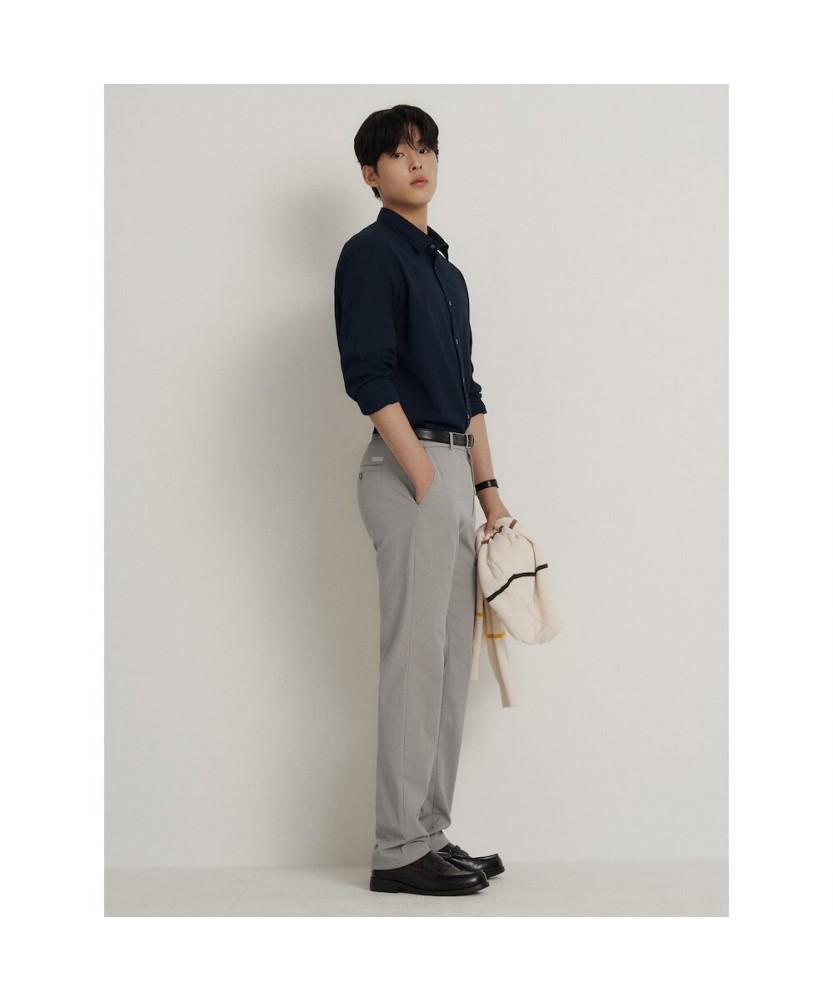 Binpolmen Linen Blend Oxford Standard Fit Pants Beige