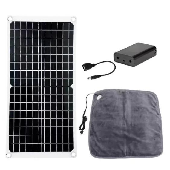 Solar-Powered Heated Pet Pad with Built-in