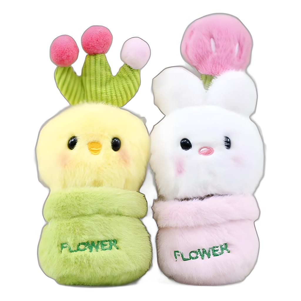 Bunny Adorable Plush Keychain Cute Potted Bunny Stuffed Animal Soft Plush Short