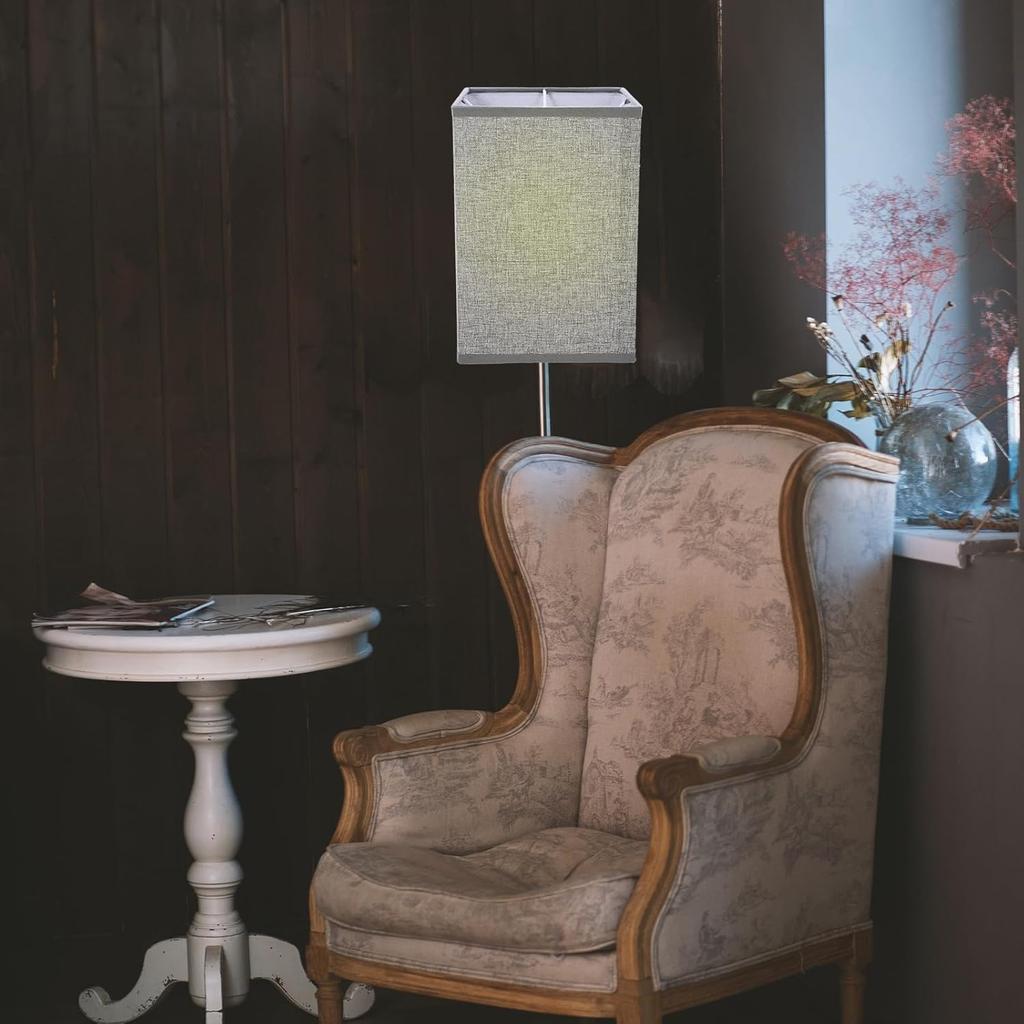 DOITOOL 2pcs Modern Linen Lamp Shade for Bedside Table Wall Light Chandelier Stylish Home Lampshade Replacement Light Shade for Table Lamps Natural