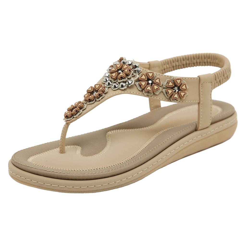 Casual Comfortable Sandals Womens Flowers Arch Support Sandal Summer Fashion Beach Walking Bohemian Flat Shoes For Woman Hot