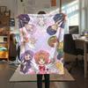 Cardcaptor Sakura Group & Magical Pattern Flannel Blanket, Comfortable for All Seasons, Home Decor, Warmth and Comfort, Perfect for Gifts.