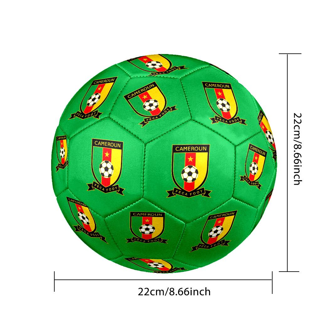 Cameroonian Football Federation Indoor Soccer Ball Size 5 Colorful All Ages Machine Stitched PVC Competition Ready Durable High-Bounce