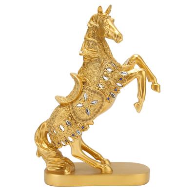 Horse Statue Gold Decoration Sculpture Home Office Art Good Fortune Figurine Feng Shui Garniture