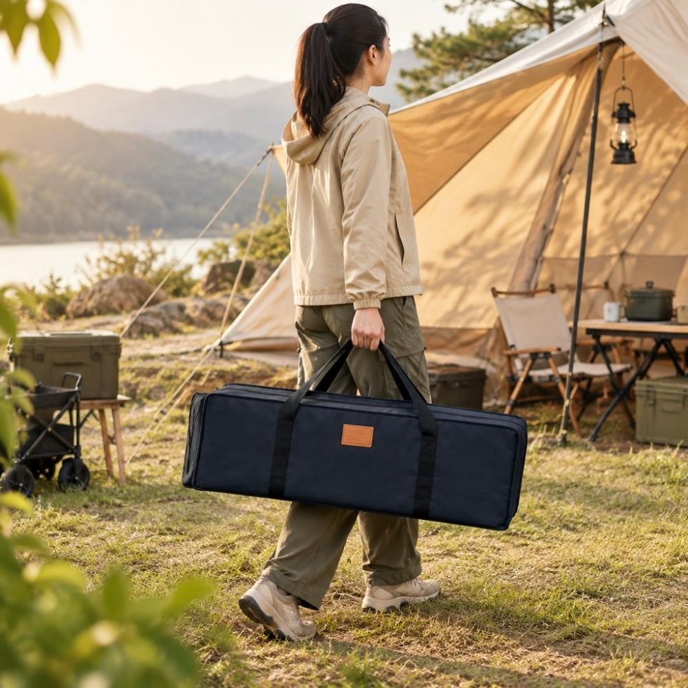 Black Travel Picnic Handbag 600D Oxford Cloth Tent Storage Bag Outdoor Supplies