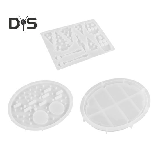 

3 шт. силиконовая форма для дома, смоляная литейная форма для изготовления пасхальных свечей, форма для самостоятельного украшения дома с деревом для подсвечника, гипсовая эпоксидная смола для изготовления мыла A