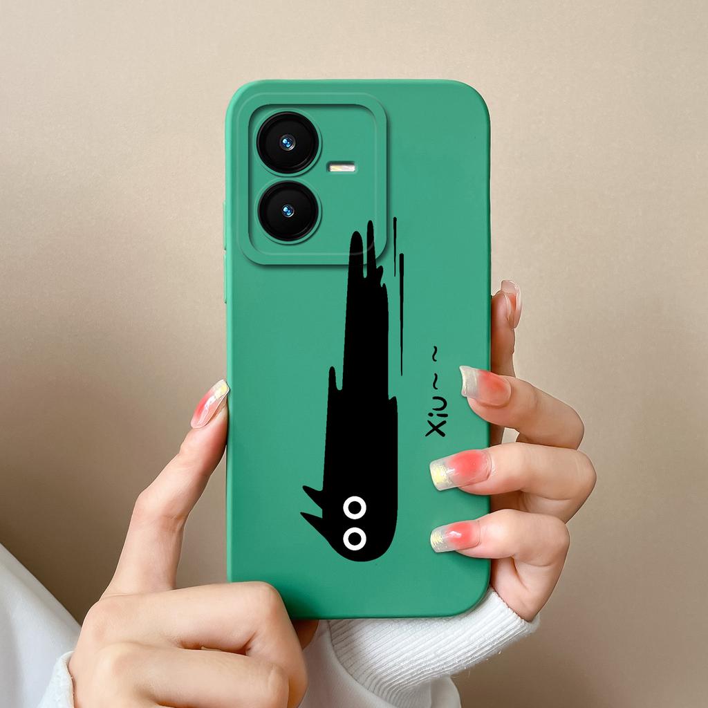 Case For Vivo Y22 Y22S Cover Camera Lens Protector For Vivo Y 22 Soft Liquid Silicone Cartoon Phone Back Covers For Women Man