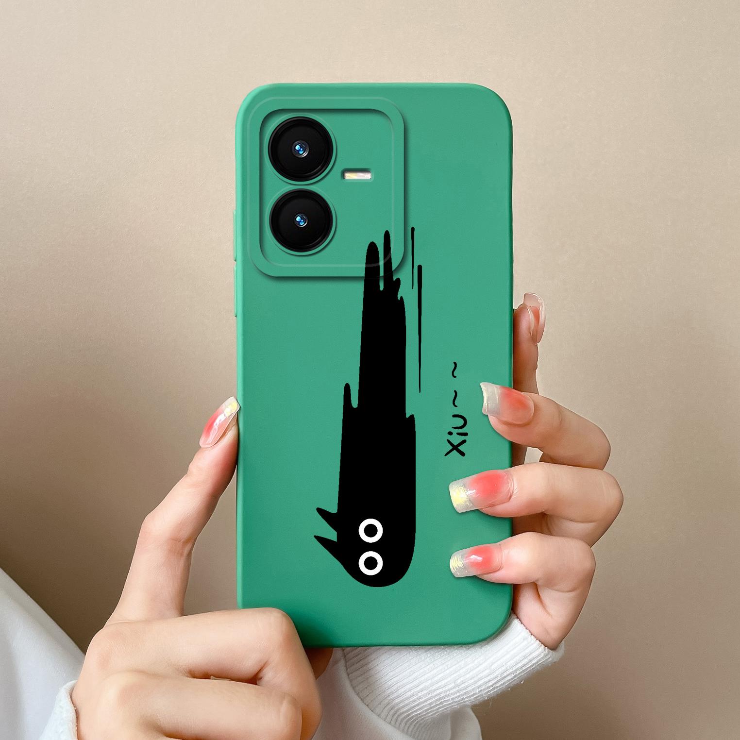 

Case For Vivo Y22 Y22S Cover Camera Lens Protector For Vivo Y 22 Soft Liquid Silicone Cartoon Phone Back Covers For Women Man Vivo Y22 (2022)