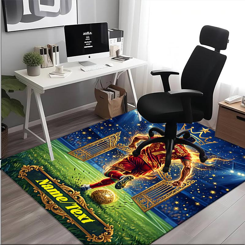 1PC Custom Name "Champion's Golden Moment" Theme Floor Mat Ideal for Living Room, Game Rooms, Office, Bedroom,Floor Mat Playful Design