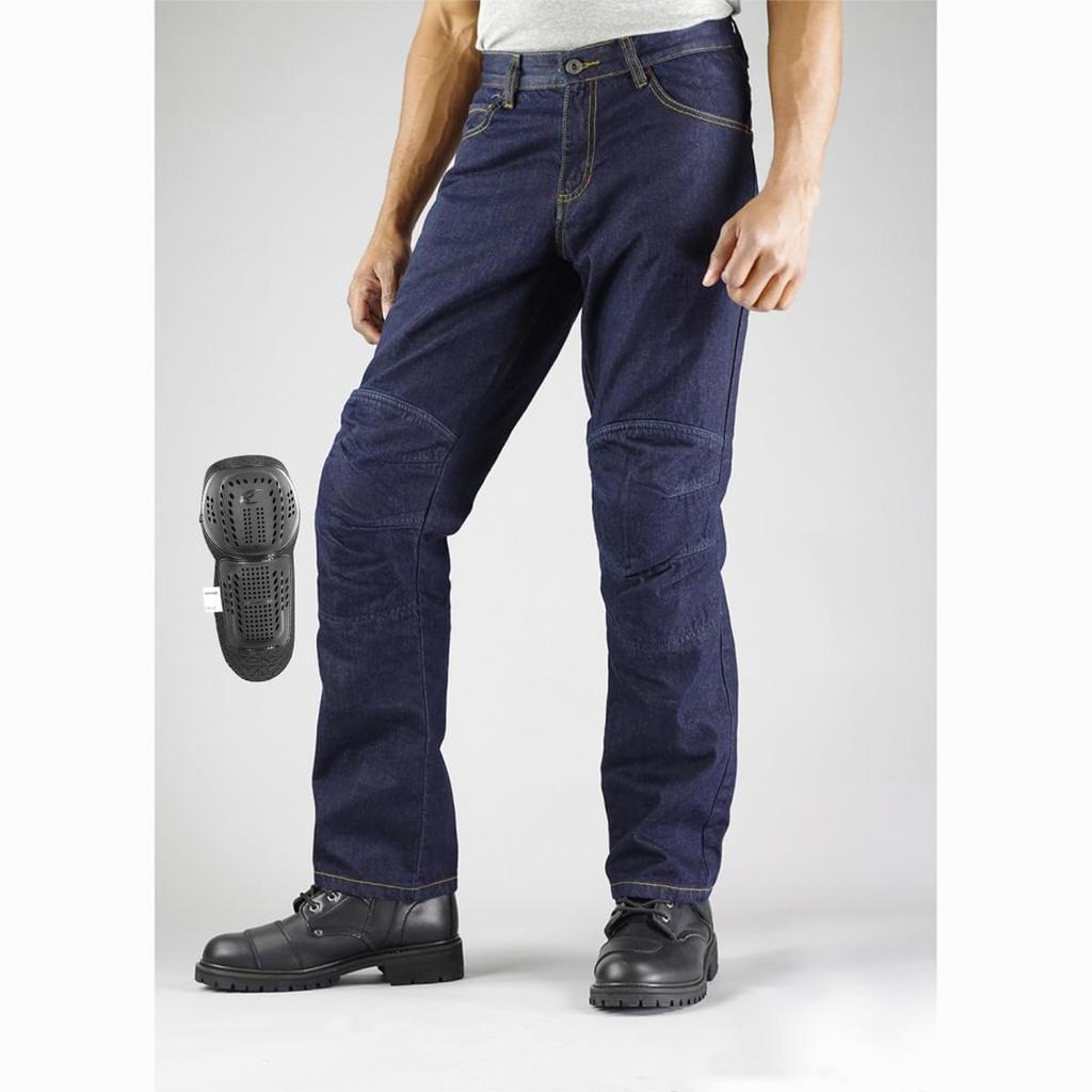KOMINE KV Jeans Motorcycle Deep Size for and with CE Stretch Material Pants, Indigo, L, WJ-735R 1037, Spring, Summer, Autumn, Protectors, Certified,