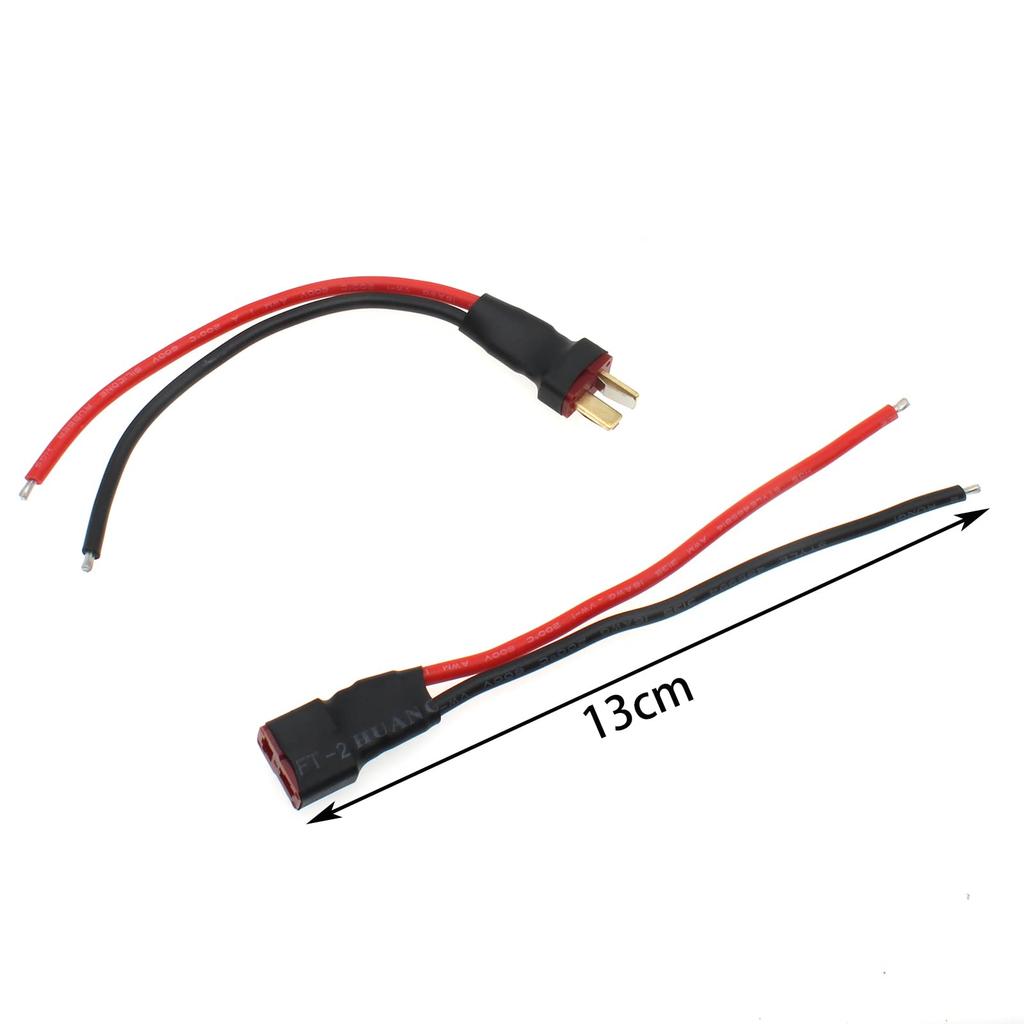CM Hardware 2-Pair 16AWG1.5mm Square Male & Female T-Type Extension Cord Connectors for RC LiPo (12cm)