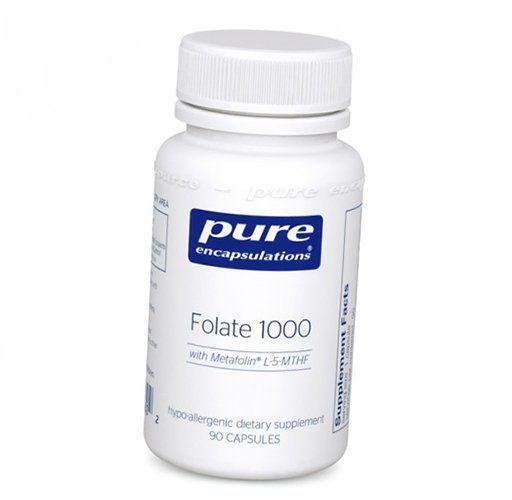 

Фолат, метафолін, Folate 1000, Pure Encapsulations 90капс (36361039) 90caps
