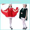 Entzückendes Weihnachts-Samt-Outfit für Kleinkind-Mädchen mit Umhang-Cape Weihnachtsmann Wichtel