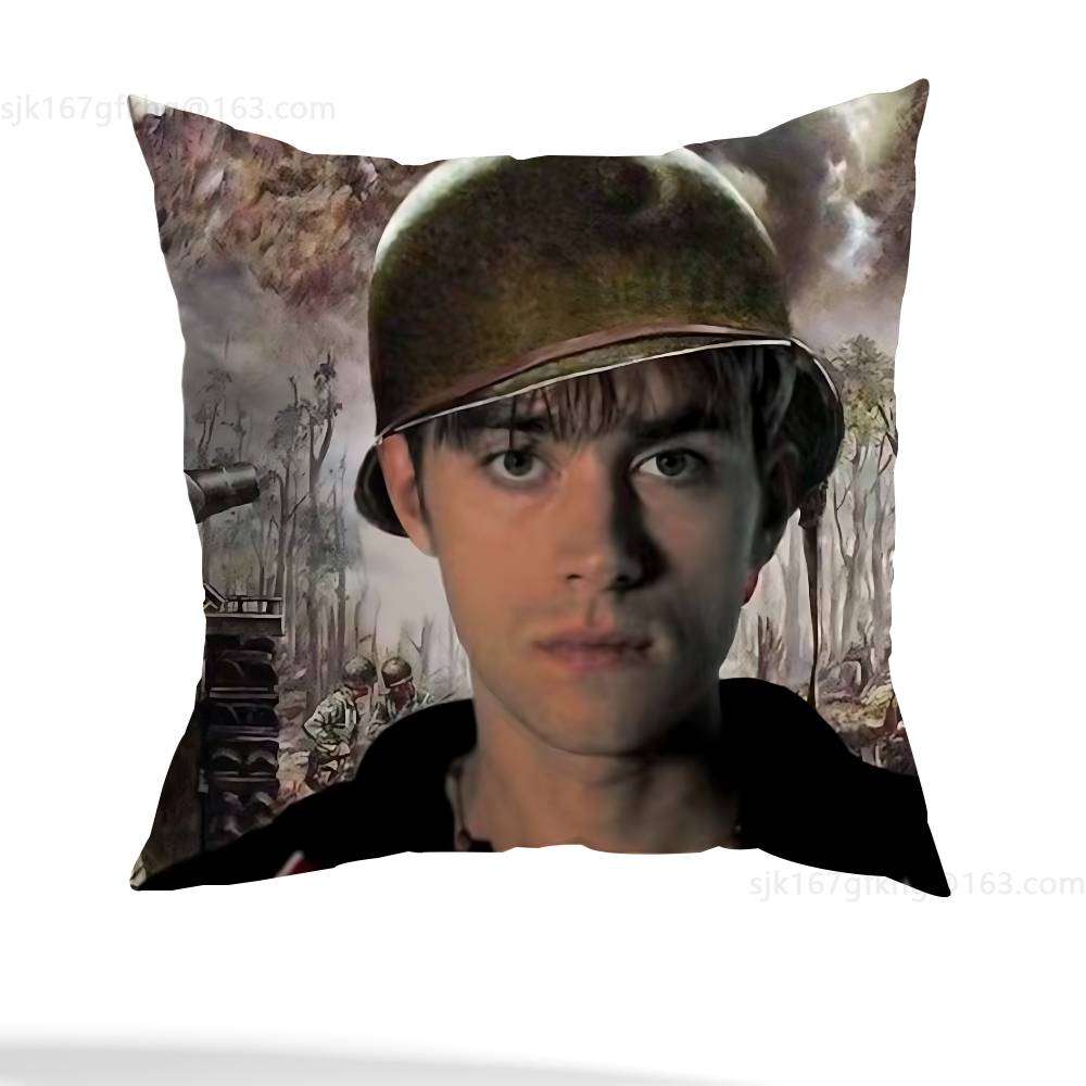 I Love D-Damon Albarn Pillow Case Square Double-Sided Printing Short Plush Sofa Cushion Cover Bedroom Bedside Pillow