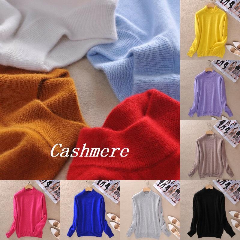 Women's Slim Cozy Knitted Half-turtleneck Cashmere Wool Jumper For Winter Warmth