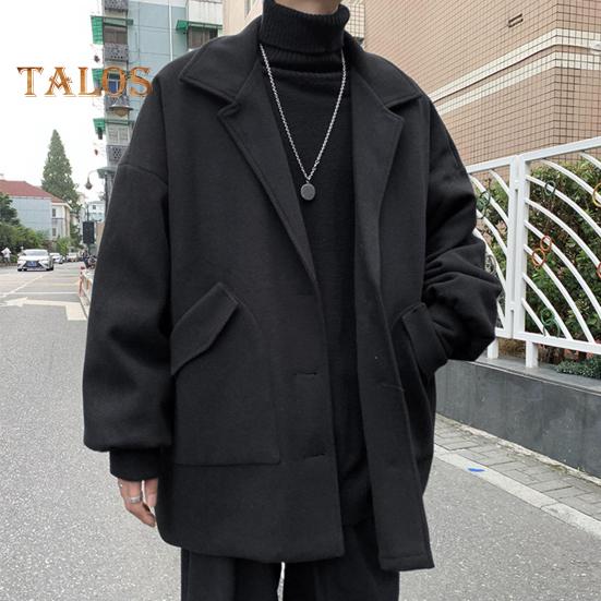 Мужское шерстяное пальто с лацканами — фото 8