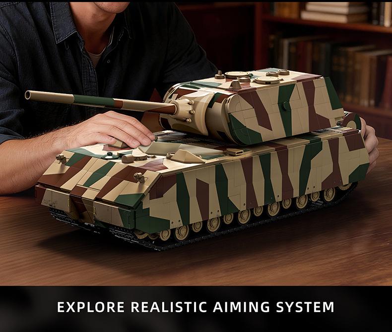 12GO-97025 Camouflage Edition Heavy Tank Building Blocks Model Toy for Boys
