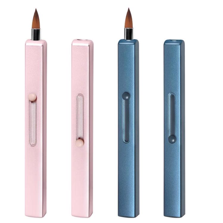 Portable Double-Ended Retractable Lip Brush with Lid for Lipstick & Lip Liner Application