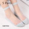 5 Pairs of Women's Summer New Solid Color Crystal Socks