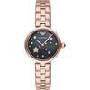 Arianna Black Rose Gold Metal Ladies Quartz Watch AR11197