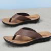 Slippers for Men Cowhide Leather Men's Beach Shoes Summer Men Flip Flops 2025 New Men Casual Slippers Comfortable Soft Pantuflas